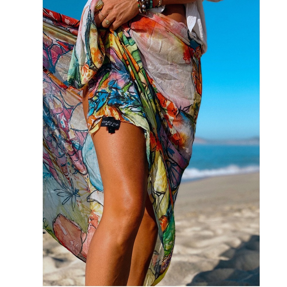 Rebekah Steen Goldfish Kiss Beautiful Things Scarf Sarong Pareo - Picture 3 of 16